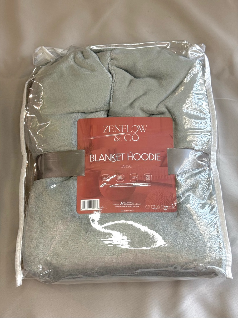 Gray Blanket Hoodie - Large